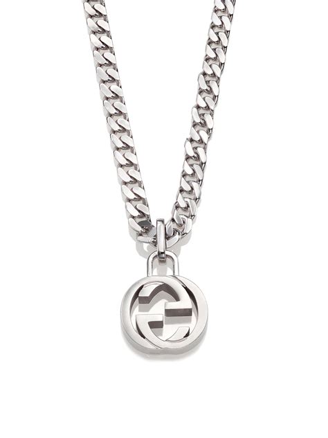 nordstrom gucci silver necklace men